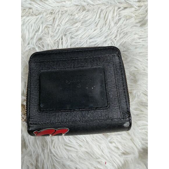 Kate Spade Disney Wallet Womens Black Minnie Mouse Bifold Zip Card Case Small - Picture 4 of 14